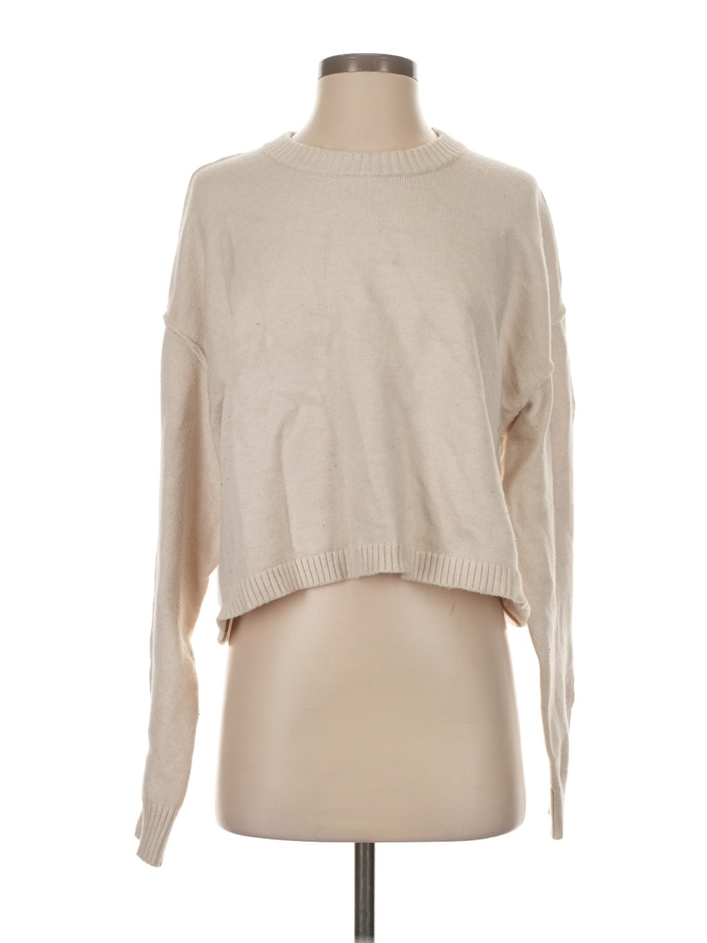 Good American Cream Ribbed Knit Top - Picture 3 of 6